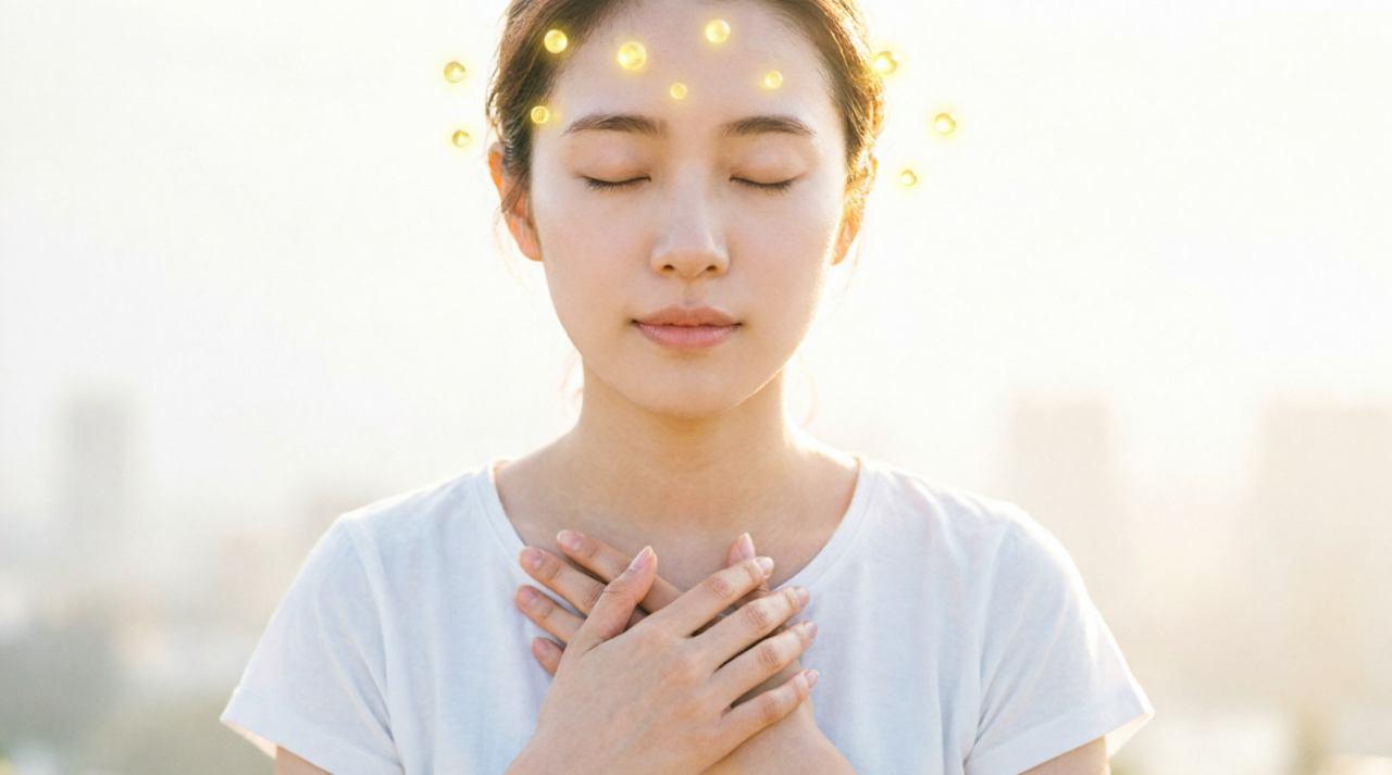 自分の気持ちを大切に前向きになる女性のイメージ