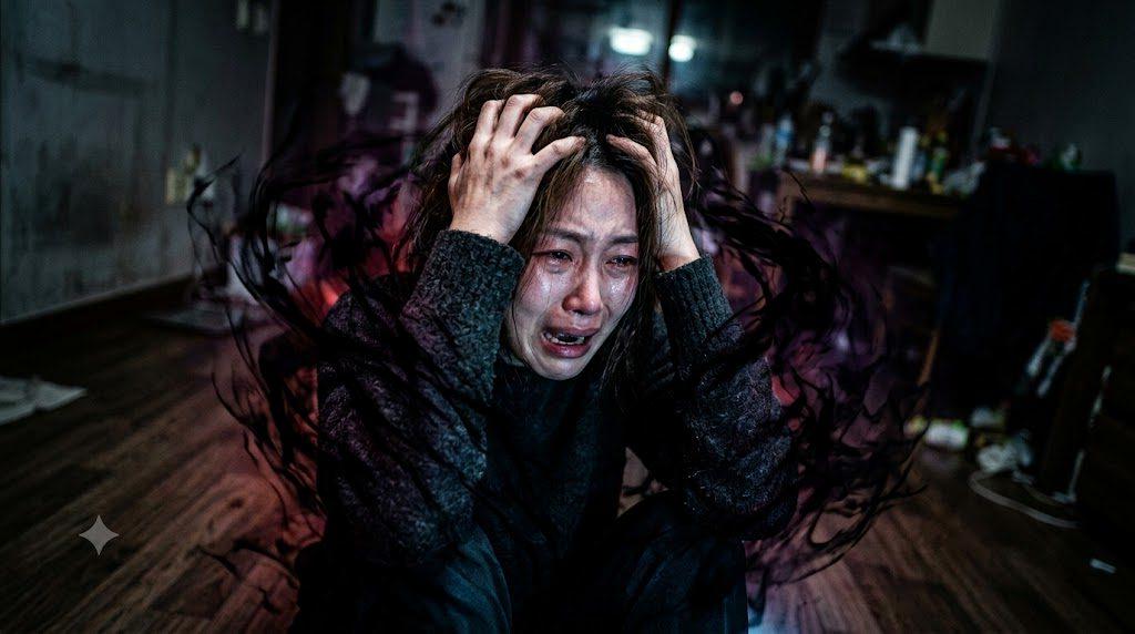 窓辺で一人静かに物思いにふける、少し不安げな表情の女性のイメージ