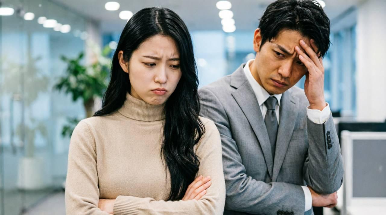 女性が男性へ穏やかに気持ちを伝えている会話の場面