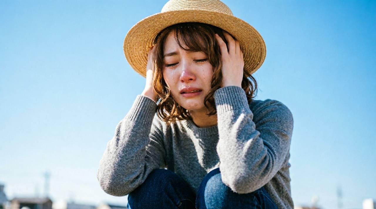 男友達に手を触られて戸惑い困惑する女性の様子を表したイメージ