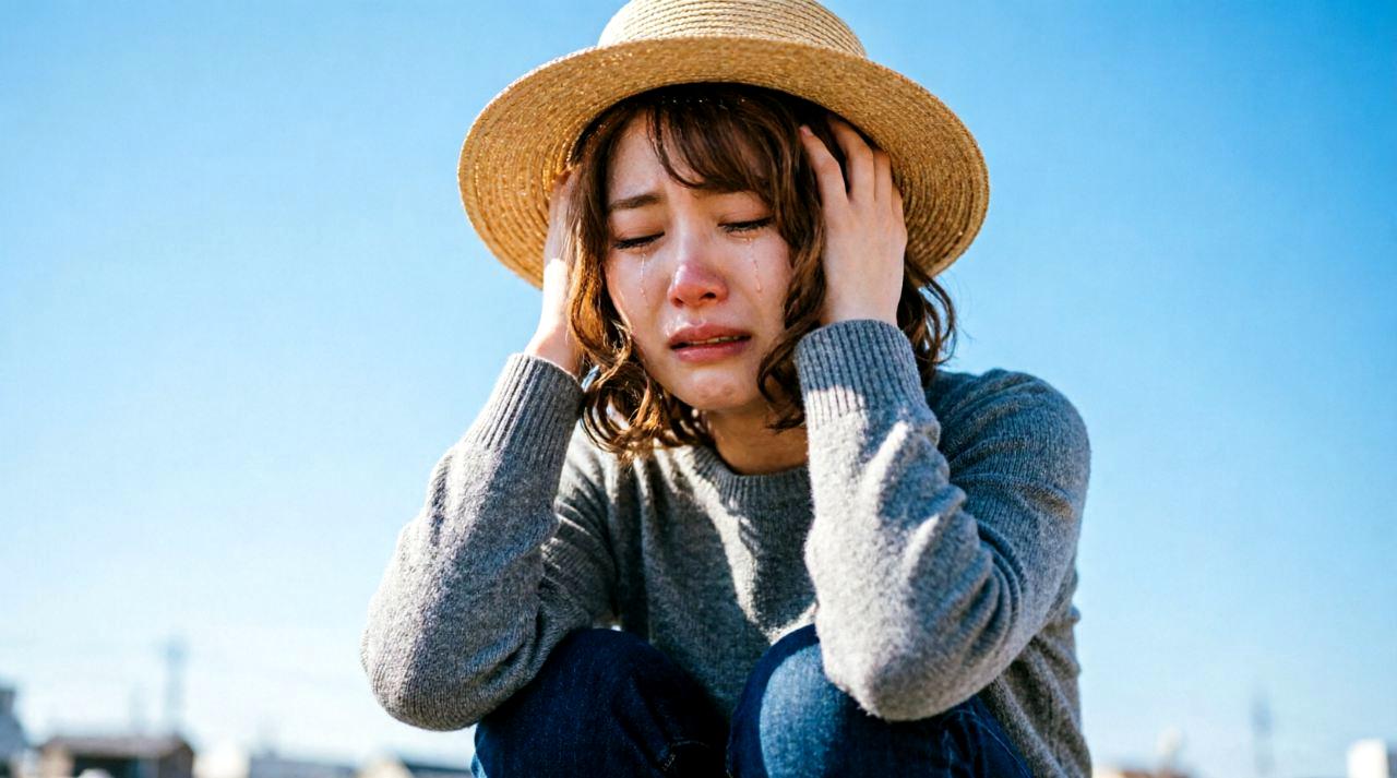 恋愛への諦めから心配そうな表情を浮かべる女性