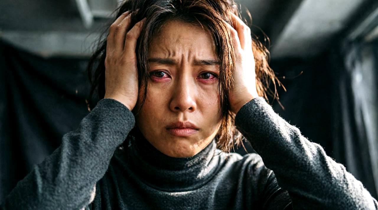 職場で触ってくる男性に悩みながらも自分を守る女性のイメージ
