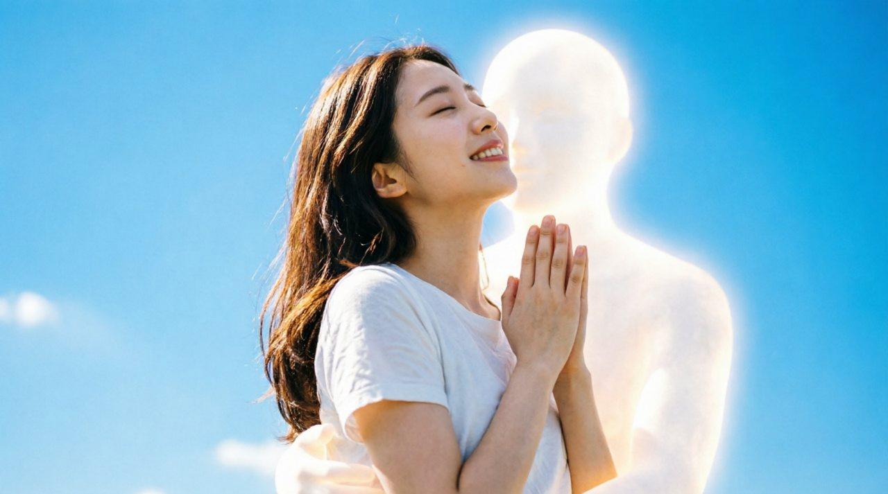 女性の大きなリアクションに対し、年上彼氏が楽しそうに会話を続けている場面