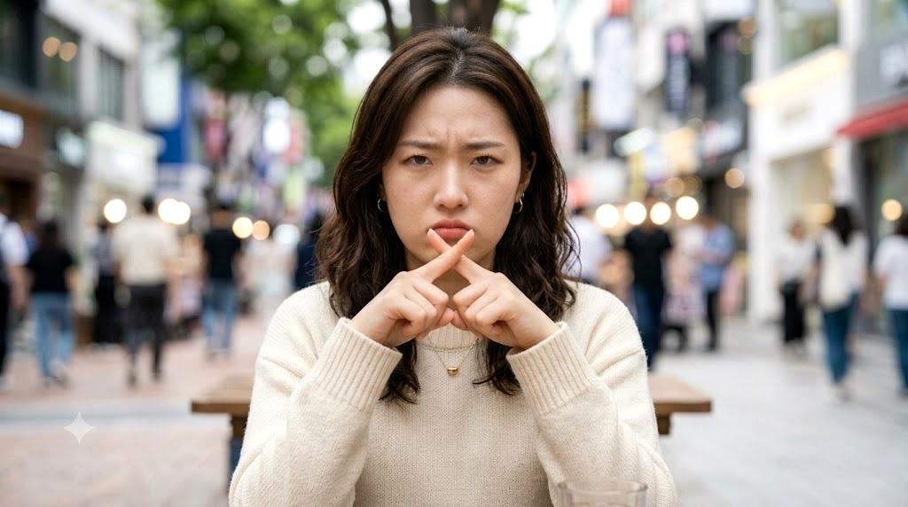 視線や立ち位置で距離を示す女性の仕草と、非言語コミュニケーションのイメージ写真
