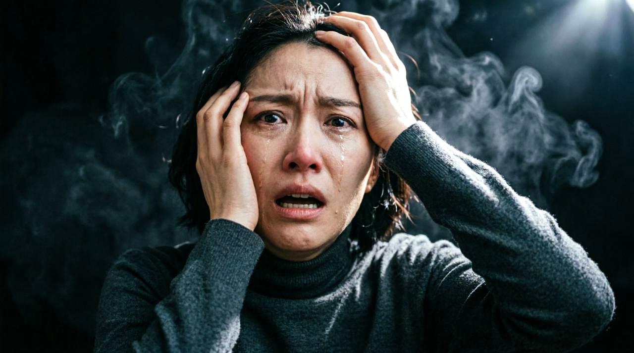 上司のセクハラ行為に悩み不安を感じる女性の職場風景