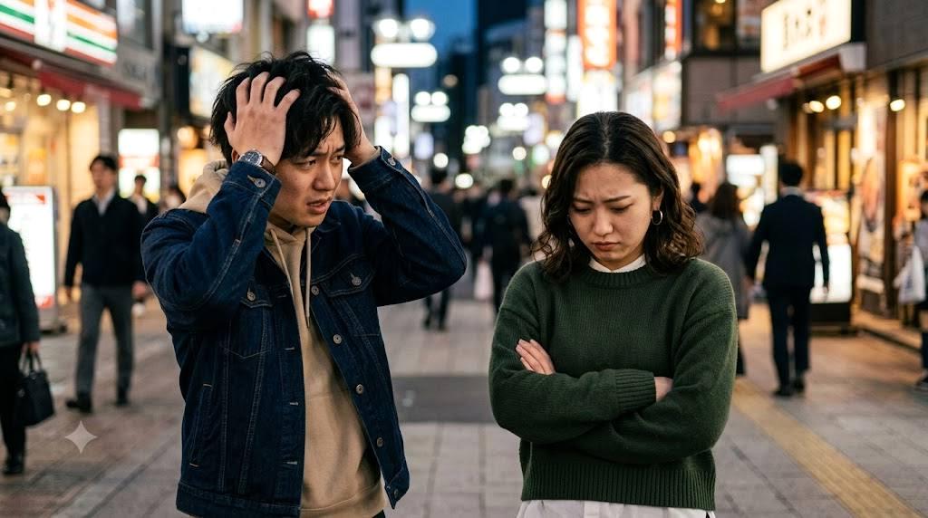 恋愛関係へ進むか考える男女の穏やかなイメージ