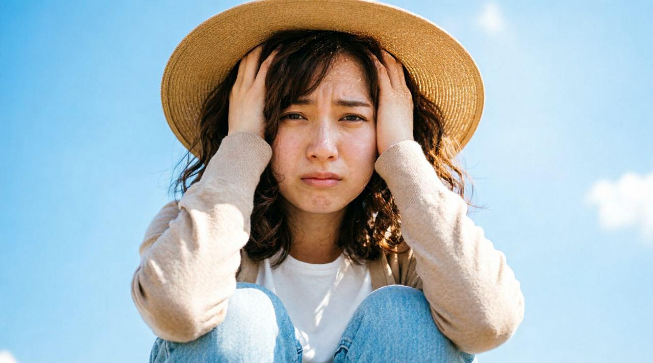 街中で声をかけられ戸惑いながら立ち止まってしまう女性のイメージ