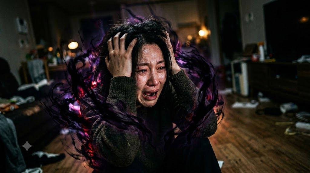 窓の外を見て前を向く女性の横顔