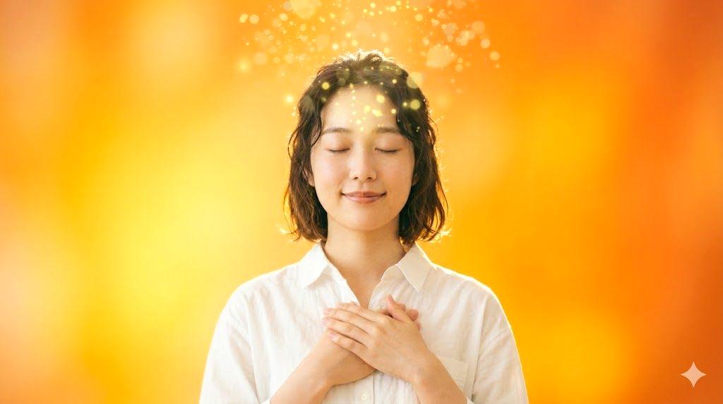 心を軽くして前向きに働く女性のイメージ