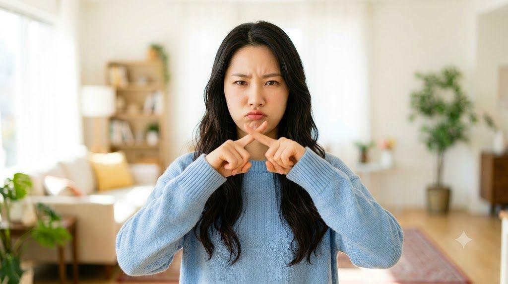 太ももを触られた瞬間に毅然と対応する女性の姿のイメージ