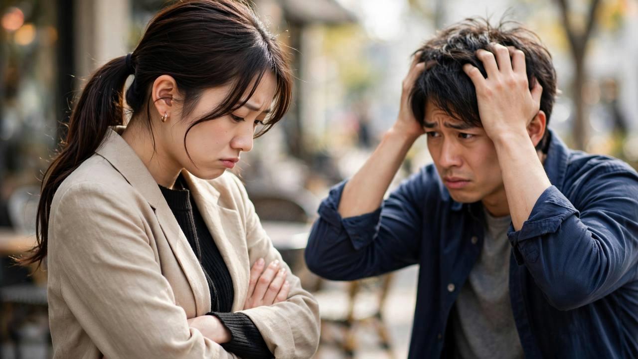 職場の人間関係図と、セクハラに該当する言動をチェックリストで示した資料のクローズアップ