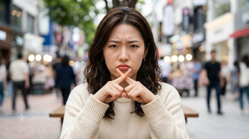 冷静に拒否の言葉を伝える女性のイメージ