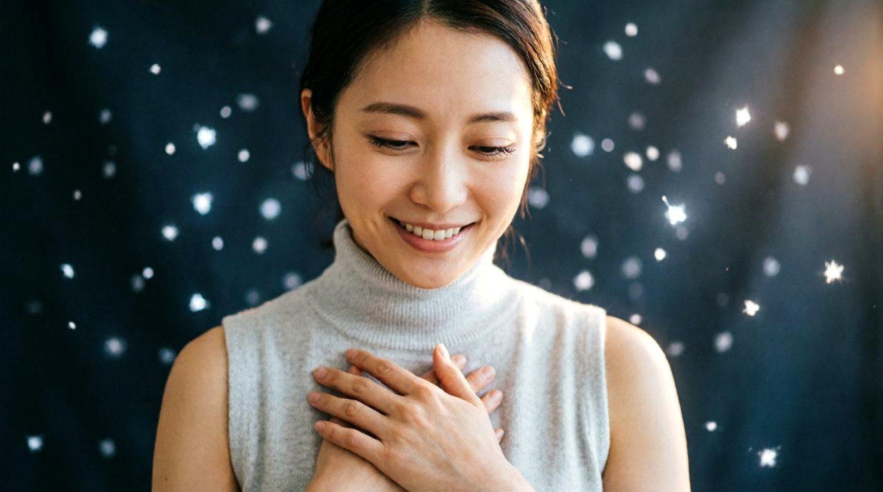 美容室で自分に合った垢抜け髪型にする女性