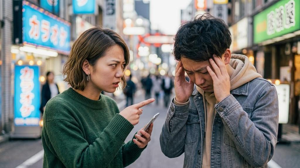 カフェで楽しく会話しながらデートする二人の写真