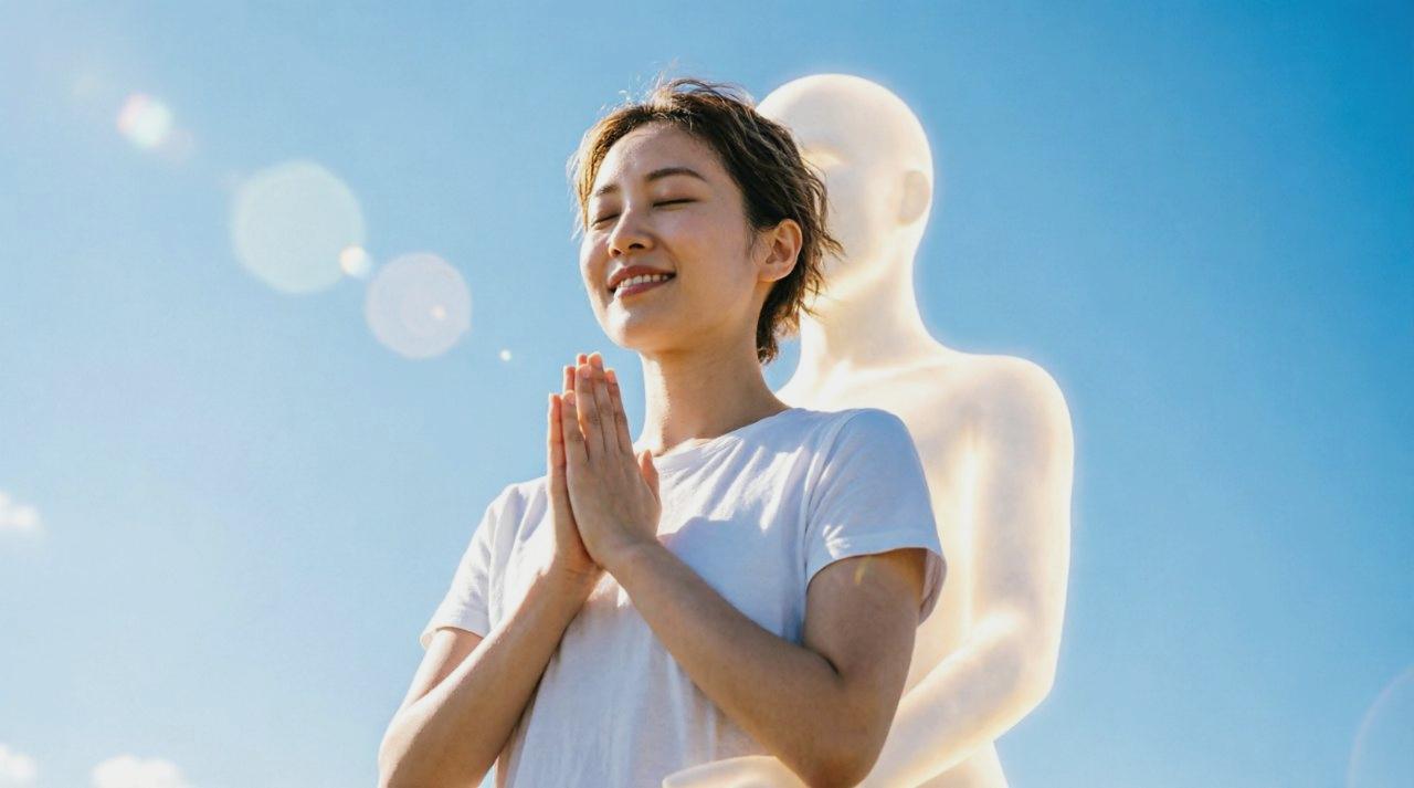 仕草を楽しみながら自然体で実践する、自信にあふれた女性の笑顔