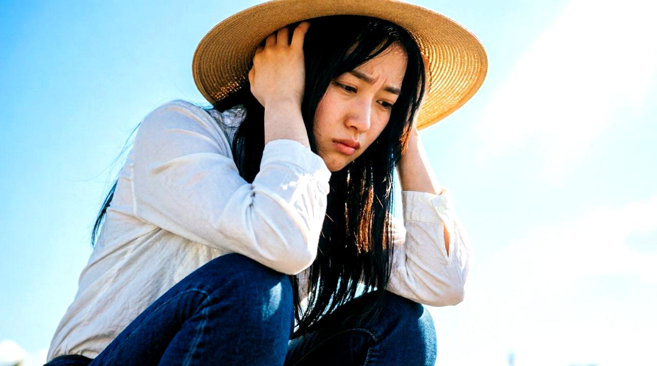 職場で太ももに触れられて不快感を覚える女性